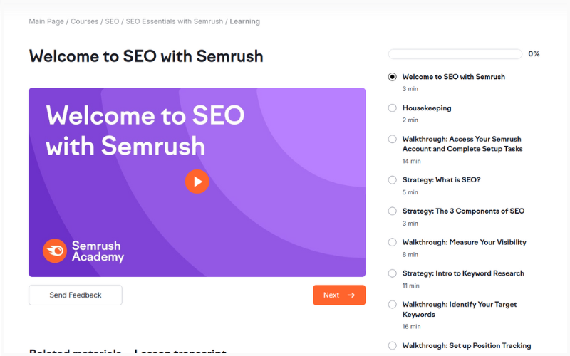 Semrush kurs SEO